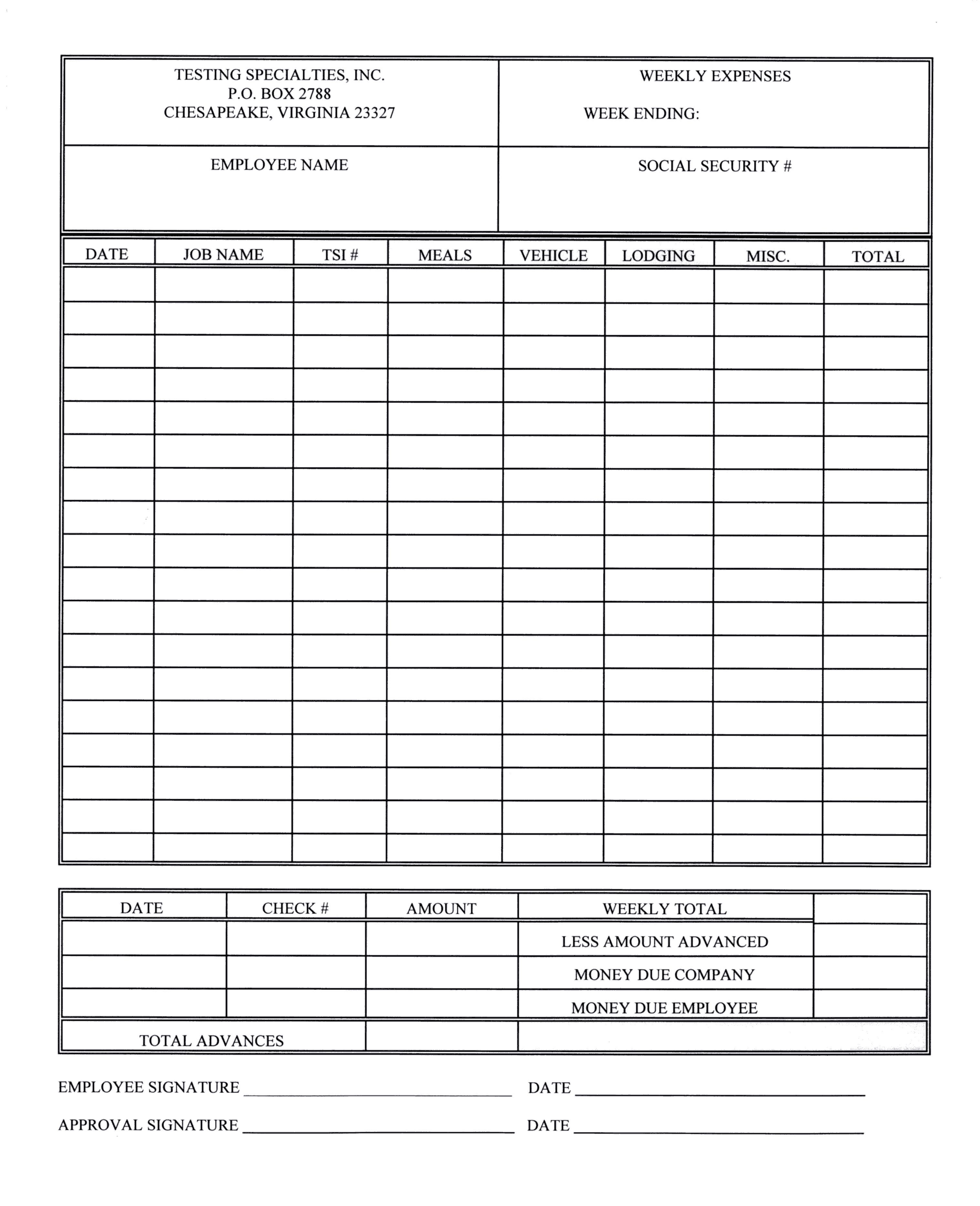 Employees For Air Balance Report Template